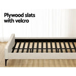 Artiss Bed Frame King Size Beige AMMY - Furniture > Bedroom > Beds & Bed Frames