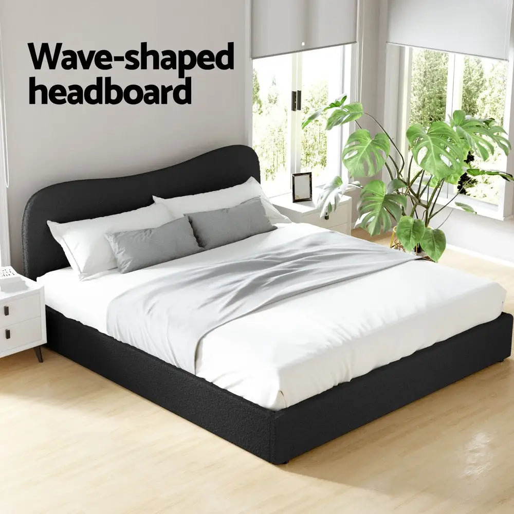 Artiss Bed Frame King Size Boucle DARA - Furniture > Bedroom > Beds & Bed Frames