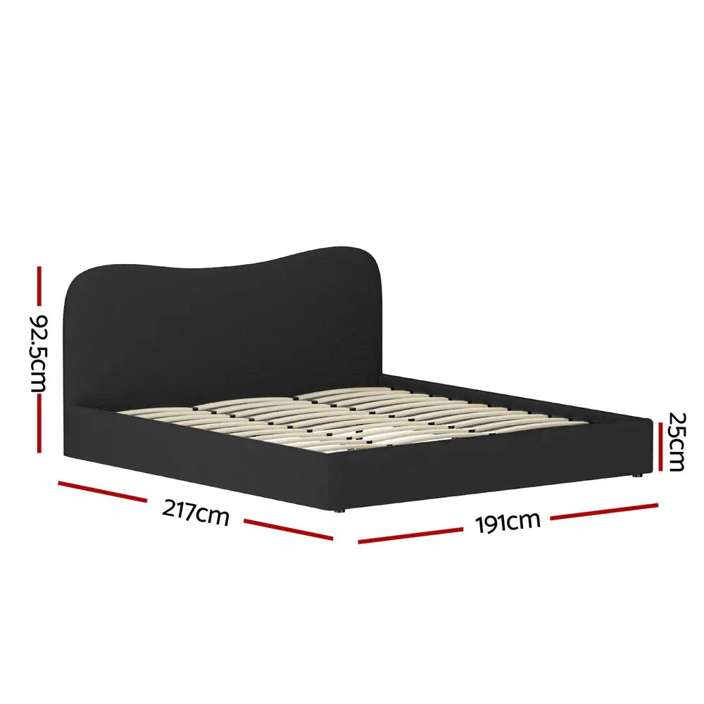 Artiss Bed Frame King Size Boucle DARA - Furniture > Bedroom > Beds & Bed Frames