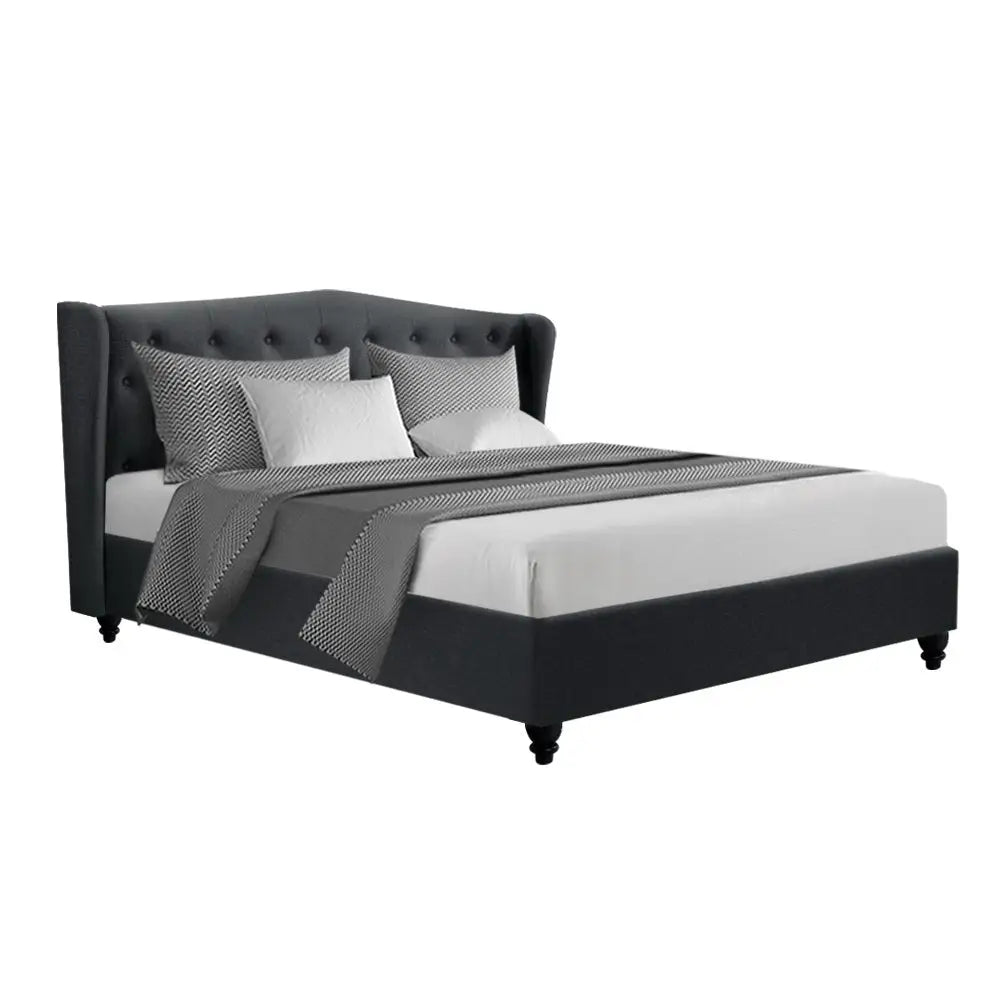 Artiss Bed Frame King Size Charcoal PIER - Furniture > Bedroom > Beds & Bed Frames