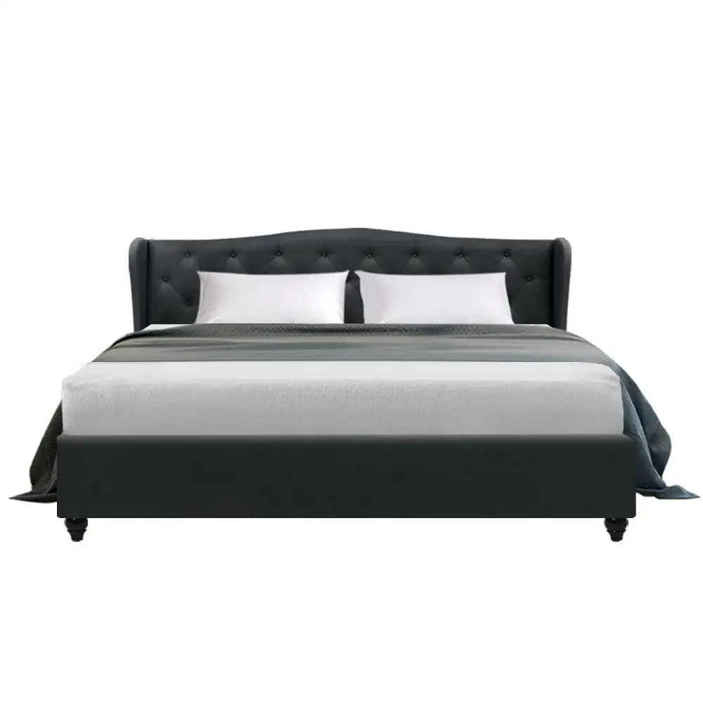 Artiss Bed Frame King Size Charcoal PIER - Furniture > Bedroom > Beds & Bed Frames