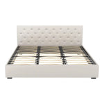 Artiss Bed Frame King Size Gas Lift Beige VILA - Furniture > Bedroom > Beds & Bed Frames