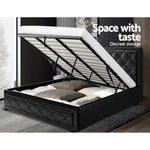 Artiss Bed Frame King Size Gas Lift Black TIYO - Furniture > Bedroom