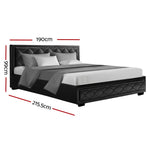 Artiss Bed Frame King Size Gas Lift Black TIYO - Furniture > Bedroom