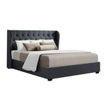 Artiss Bed Frame King Size Gas Lift Charcoal ISSA - Furniture > Bedroom