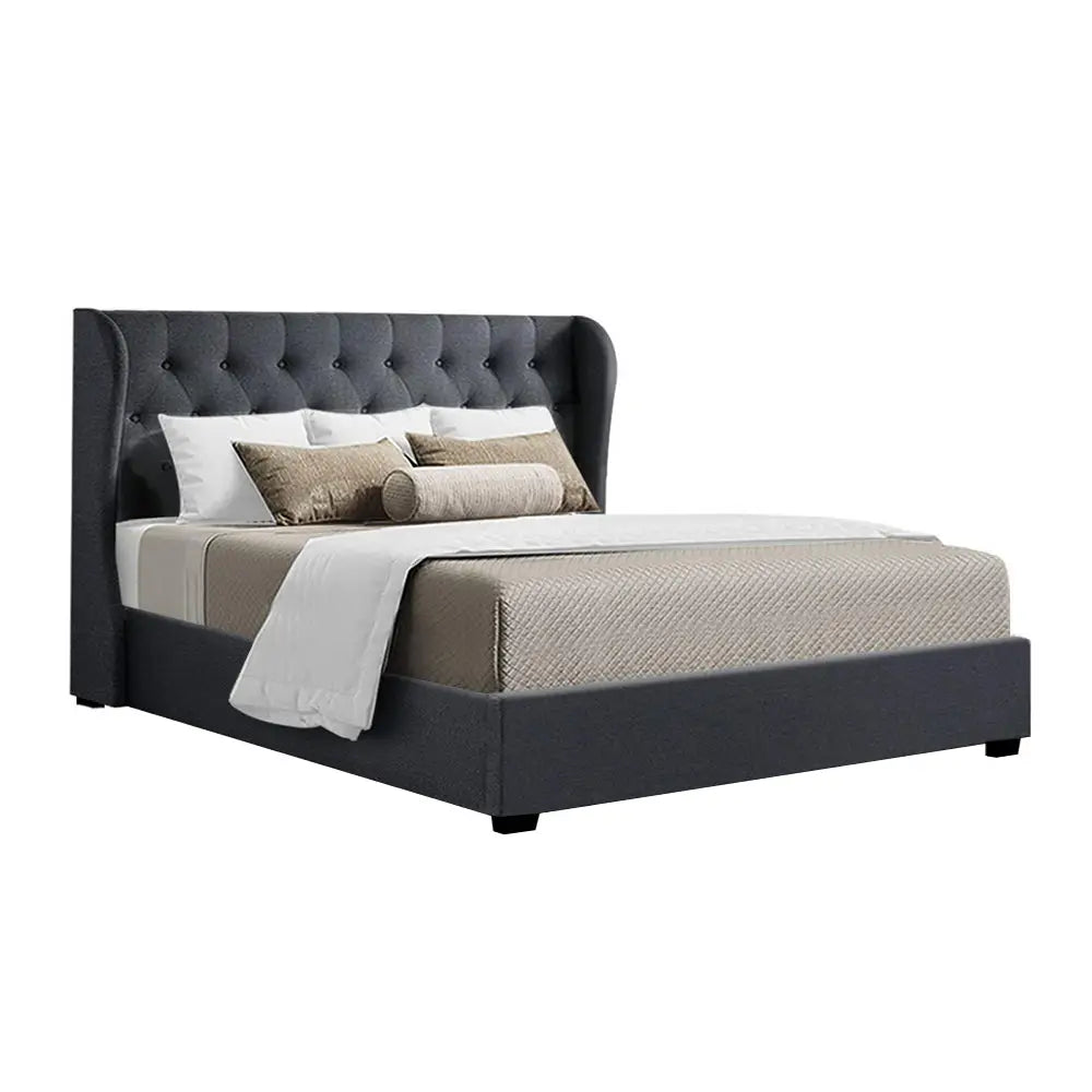 Artiss Bed Frame King Size Gas Lift Charcoal ISSA - Furniture > Bedroom