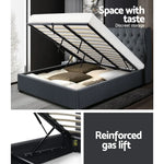 Artiss Bed Frame King Size Gas Lift Charcoal ISSA - Furniture > Bedroom