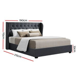 Artiss Bed Frame King Size Gas Lift Charcoal ISSA - Furniture > Bedroom