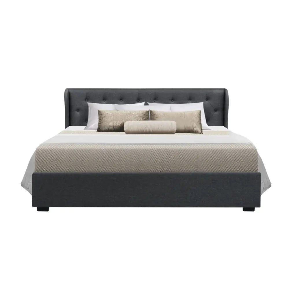 Artiss Bed Frame King Size Gas Lift Charcoal ISSA - Furniture > Bedroom