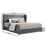 Artiss Bed Frame King Size Gas Lift Grey ISSA - Furniture > Bedroom