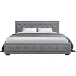 Artiss Bed Frame King Size Gas Lift Grey TIYO - Furniture > Bedroom