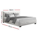Artiss Bed Frame King Size Gas Lift White TIYO - Furniture > Bedroom > Beds & Bed Frames