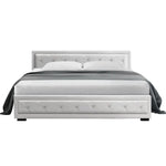 Artiss Bed Frame King Size Gas Lift White TIYO - Furniture > Bedroom > Beds & Bed Frames