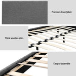 Artiss Bed Frame King Size Grey NEO - Furniture > Bedroom > Beds & Bed Frames