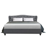Artiss Bed Frame King Size Grey PIER - Furniture > Bedroom