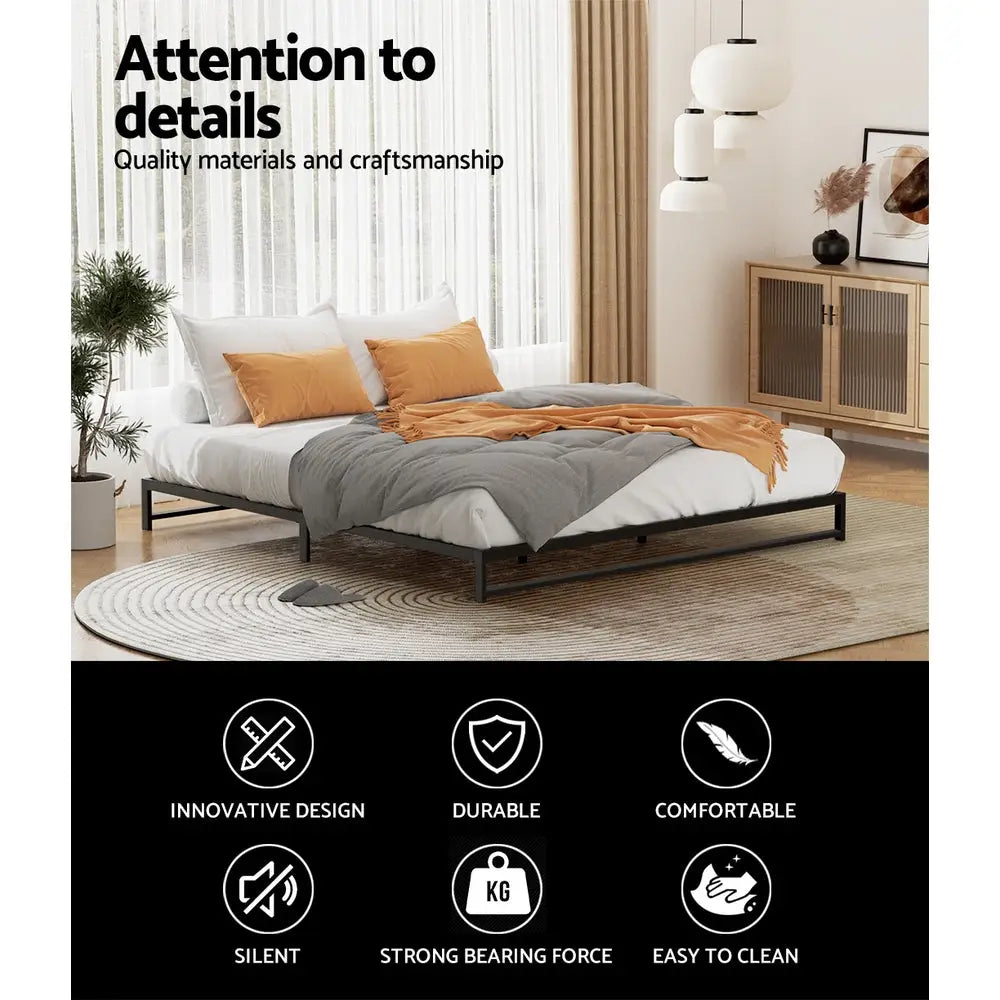 Artiss Bed Frame King Size Metal BERU - Furniture > Bedroom