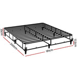 Artiss Bed Frame King Size Metal Grey MASON - Furniture > Bedroom