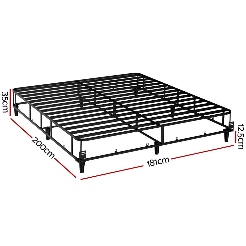 Artiss Bed Frame King Size Metal Grey MASON - Furniture > Bedroom