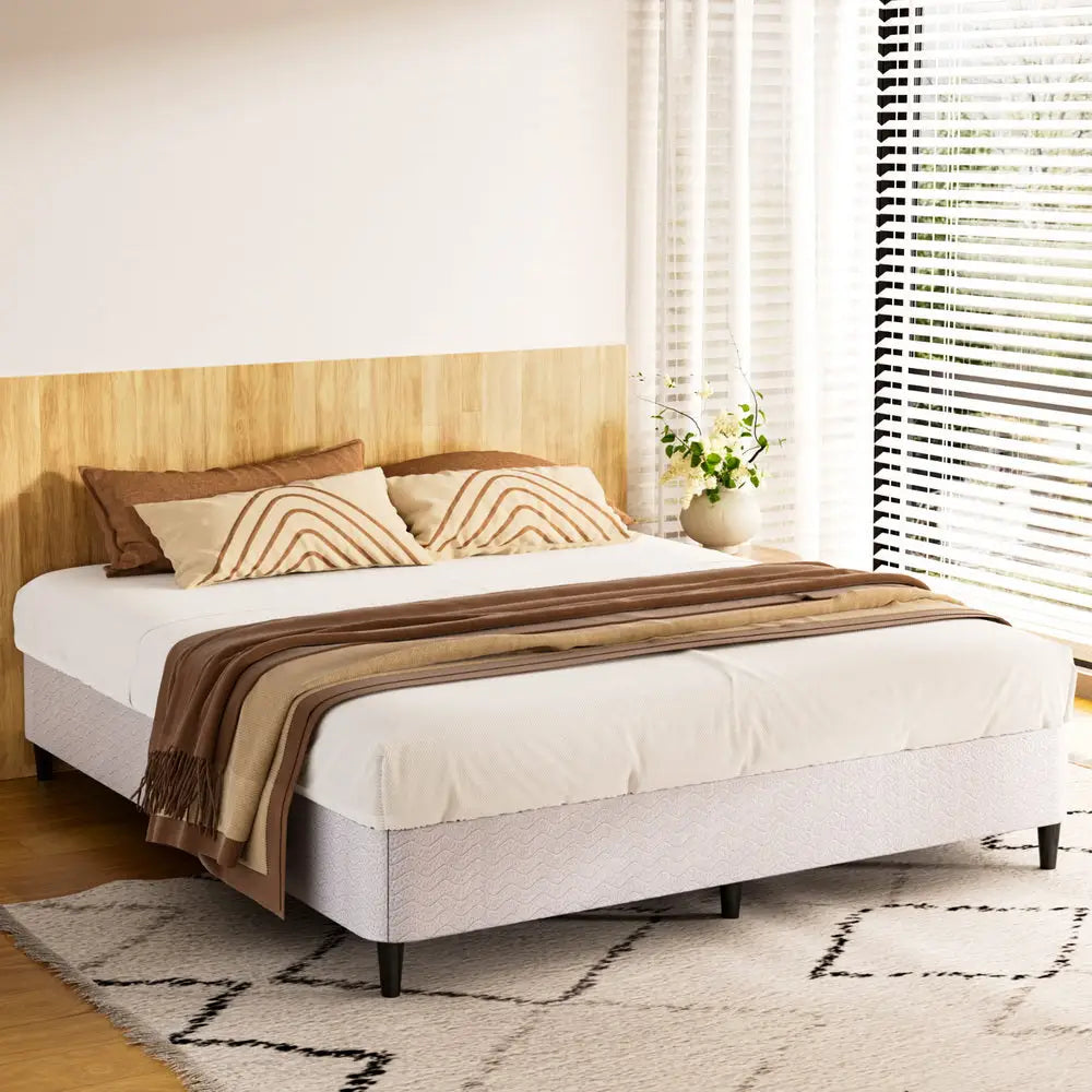 Artiss Bed Frame King Size Metal Grey MASON - Furniture > Bedroom