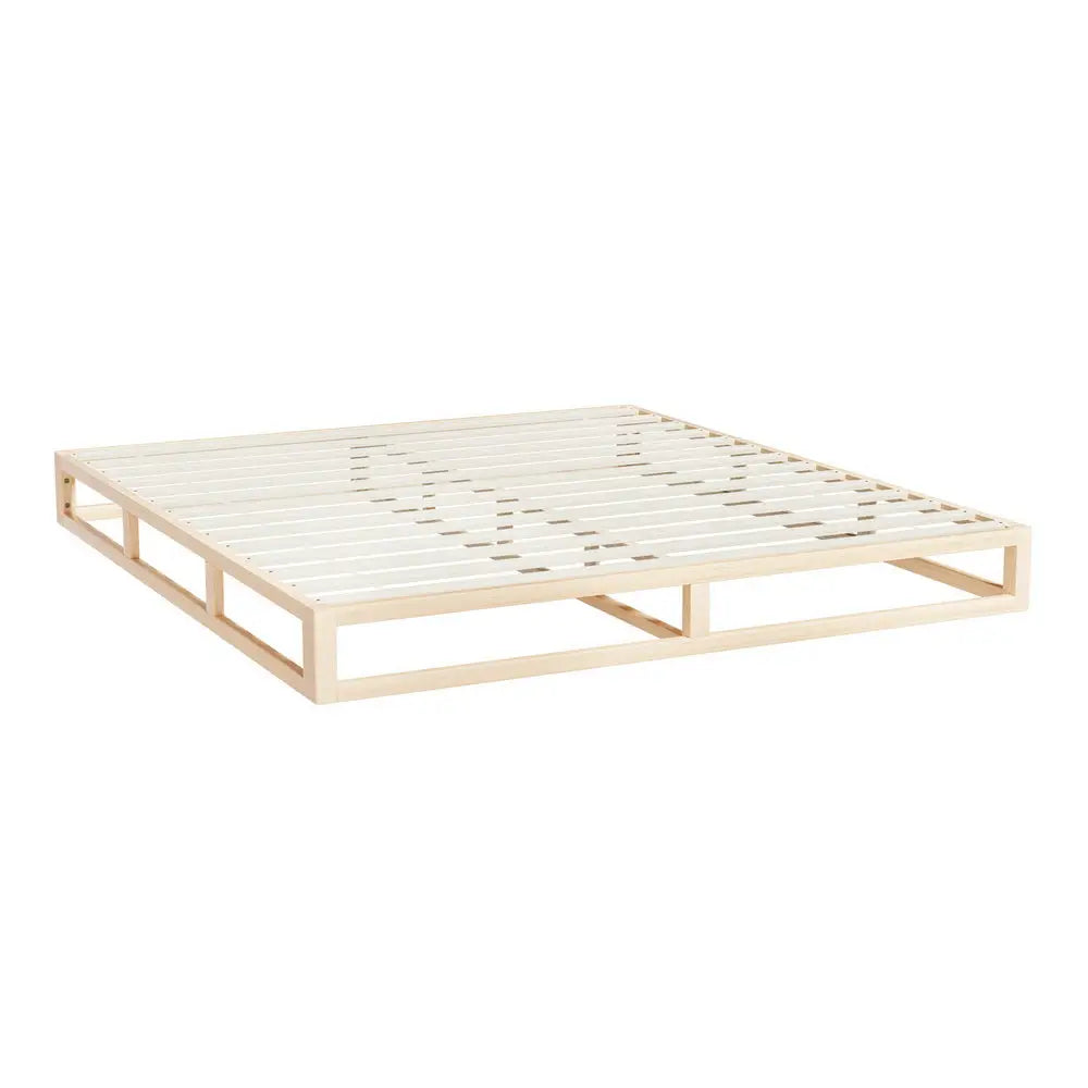 Artiss Bed Frame King Size Wooden Base Mattress Platform Timber Pine KALAM - Furniture > Bedroom