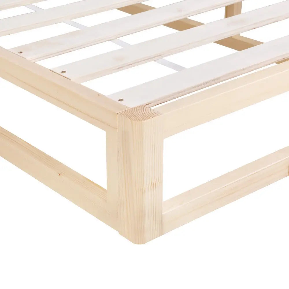 Artiss Bed Frame King Size Wooden Base Mattress Platform Timber Pine KALAM - Furniture > Bedroom