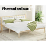 Artiss Bed Frame King Size Wooden Base Mattress Platform Timber Pine BRUNO - Furniture > Bedroom