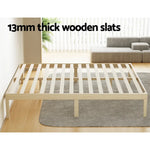 Artiss Bed Frame King Size Wooden Base Mattress Platform Timber Pine BRUNO - Furniture > Bedroom