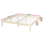 Artiss Bed Frame King Size Wooden Base Mattress Platform Timber Pine BRUNO - Furniture > Bedroom