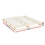 Artiss Bed Frame King Size Wooden Base Mattress Platform Timber Pine KALAM - Furniture > Bedroom