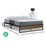 Artiss Bed Frame Metal Frame Bed Base OSLO - Double - Furniture > Bedroom