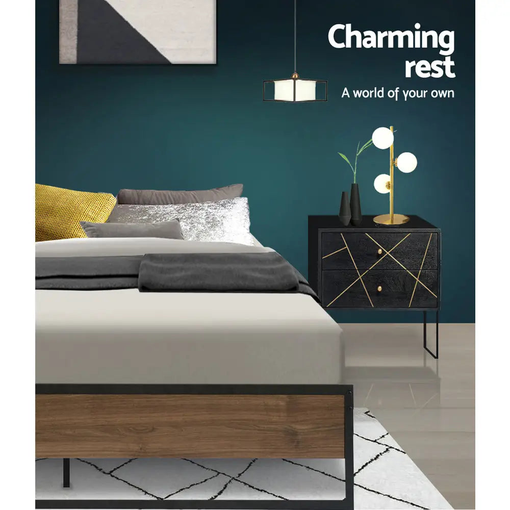 Artiss Bed Frame Metal Frame Bed Base OSLO - Queen - Furniture > Bedroom