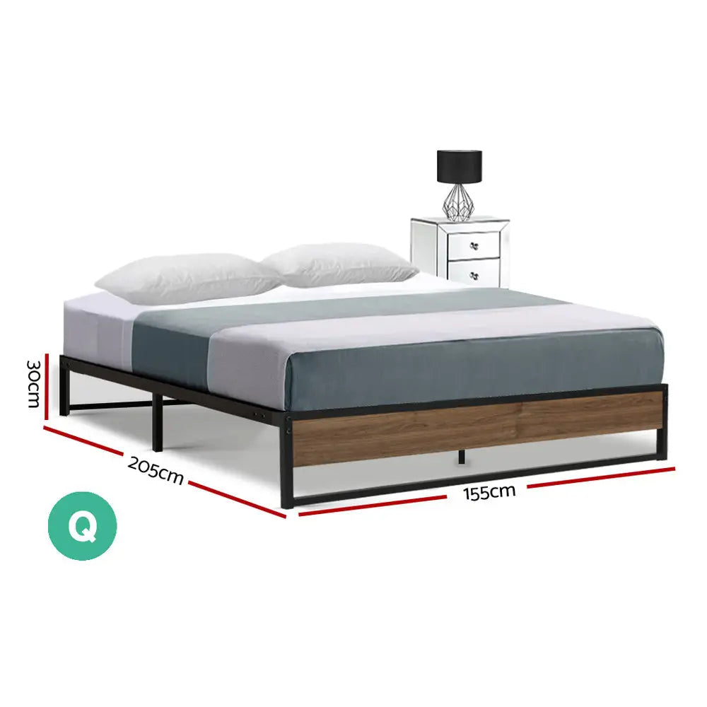 Artiss Bed Frame Metal Frame Bed Base OSLO - Queen - Furniture > Bedroom
