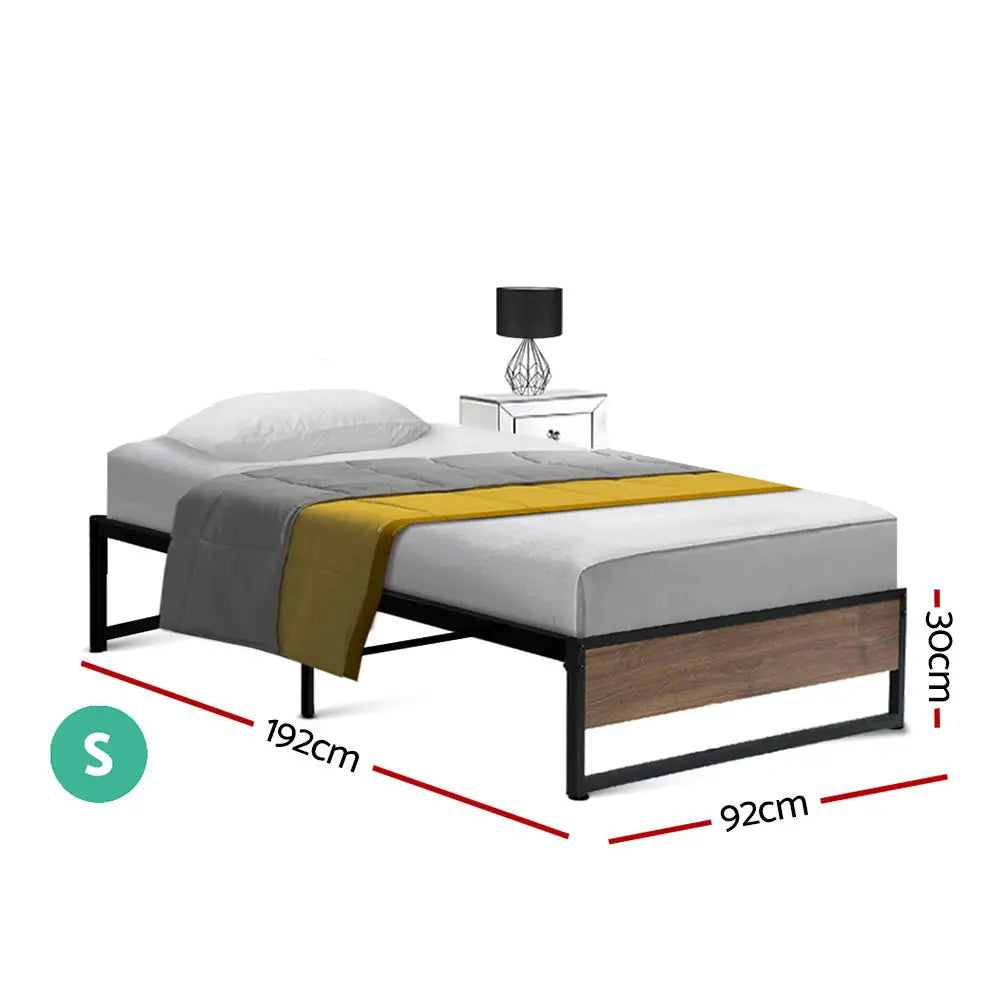 Artiss Bed Frame Metal Frame Bed Base OSLO - Single - Furniture > Bedroom