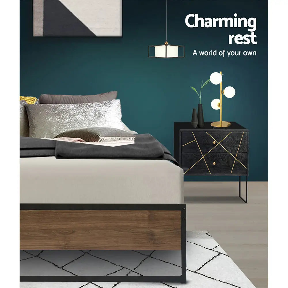 Artiss Bed Frame Metal Frame Bed Base OSLO - Single - Furniture > Bedroom