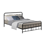 Artiss Bed Frame Metal Frames LEO - Double (Black) - Furniture > Bedroom