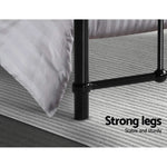Artiss Bed Frame Metal Frames LEO - Double (Black) - Furniture > Bedroom