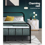 Artiss Bed Frame Metal Frames LEO - Double (Black) - Furniture > Bedroom