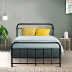Artiss Bed Frame Metal Frames LEO - King Single(Black) - Furniture > Bedroom
