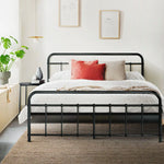 Artiss Bed Frame Metal Frames LEO - Queen (Black) - Furniture > Bedroom