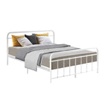 Artiss Bed Frame Metal Frames LEO - Queen (White) - Furniture > Bedroom