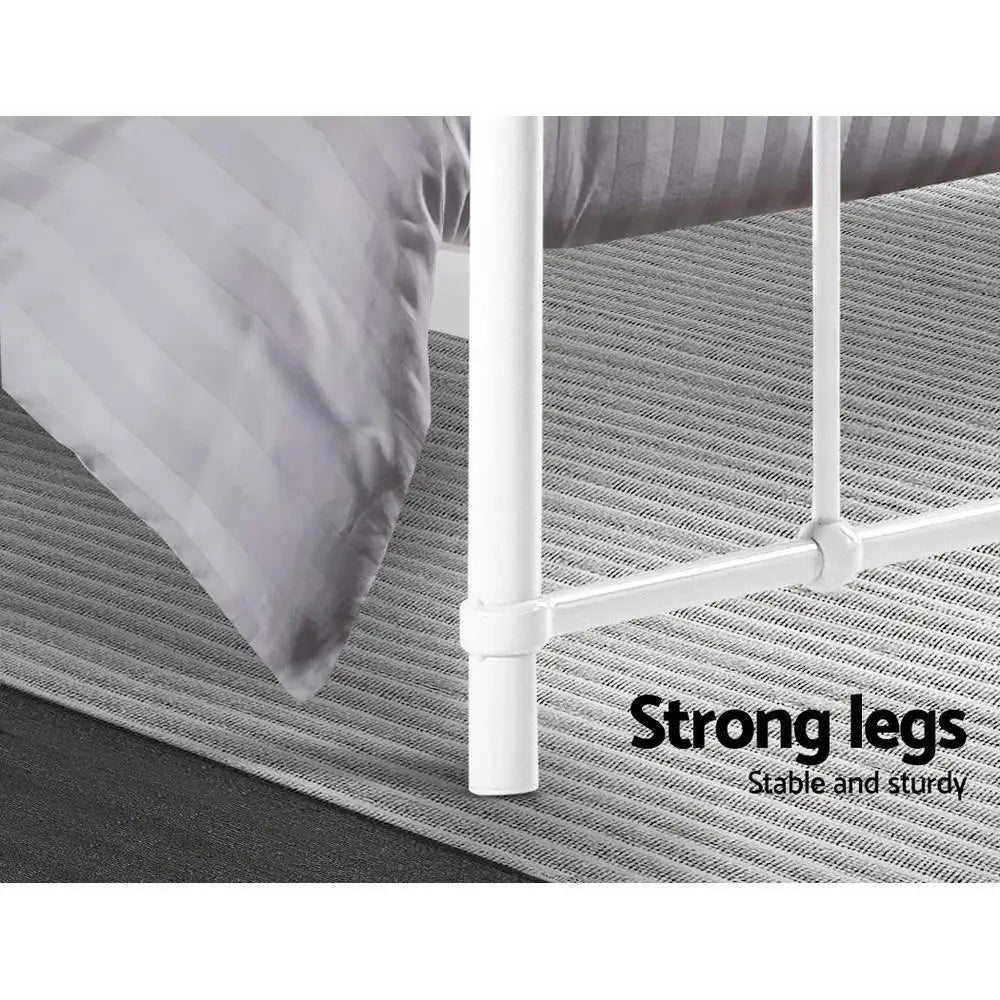 Artiss Bed Frame Metal Frames LEO - Queen (White) - Furniture > Bedroom