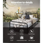Artiss Bed Frame Metal Frames LEO - Single (Black) - Furniture > Bedroom