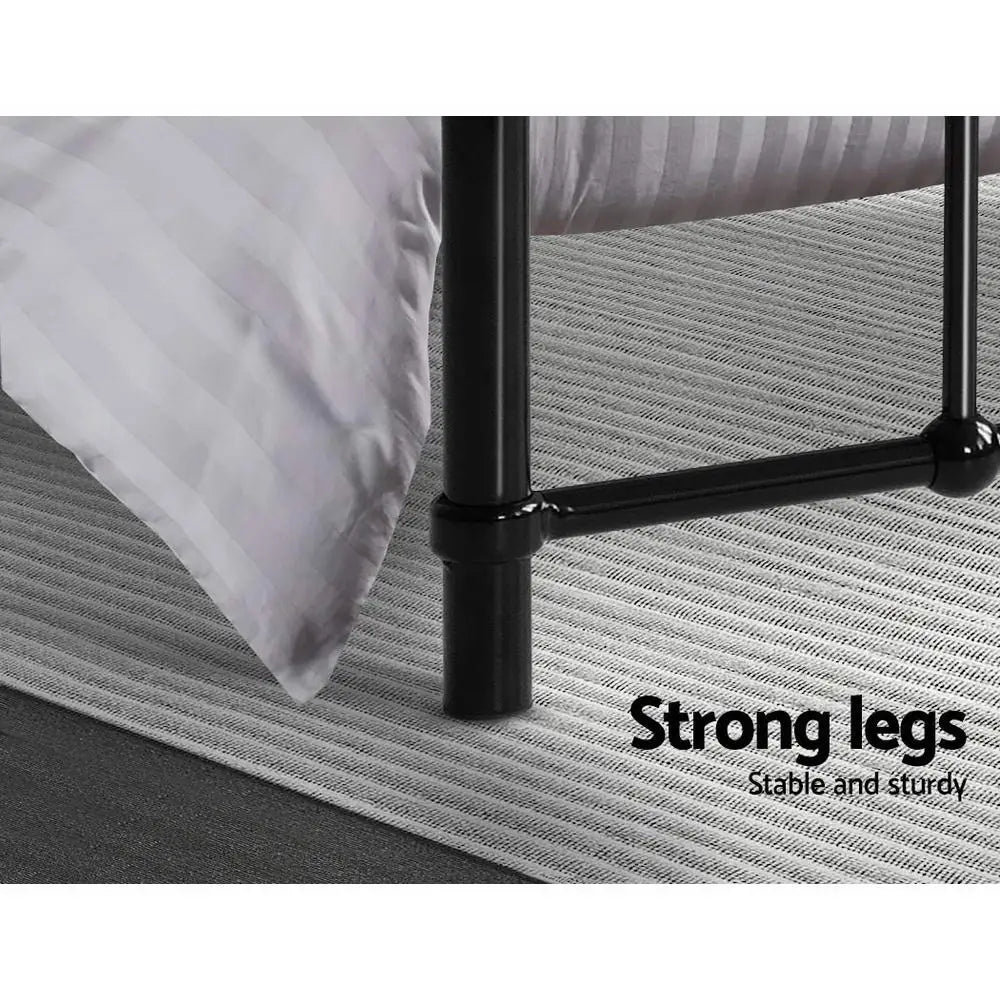 Artiss Bed Frame Metal Frames LEO - Single (Black) - Furniture > Bedroom