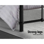 Artiss Bed Frame Metal Frames LEO - Single (Black) - Furniture > Bedroom