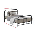 Artiss Bed Frame Metal Frames LEO - Single (Black) - Furniture > Bedroom