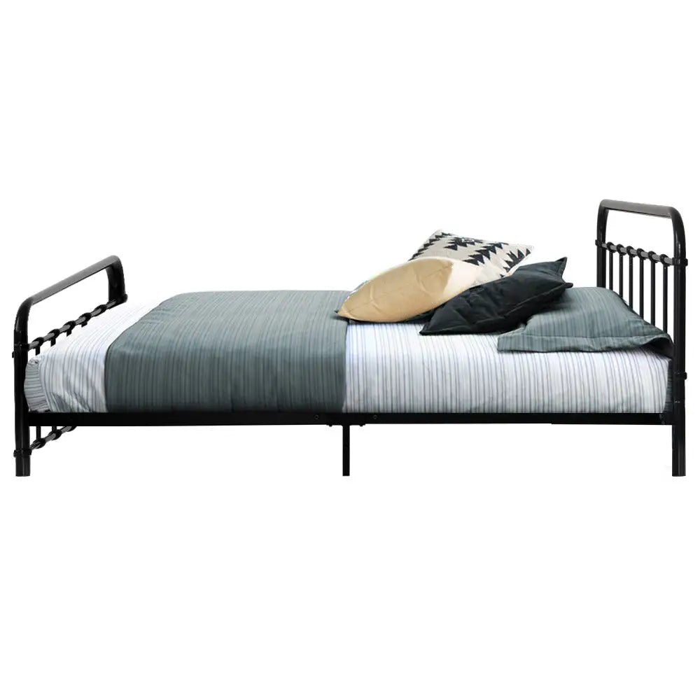 Artiss Bed Frame Metal Frames LEO - Single (Black) - Furniture > Bedroom