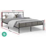 Artiss Bed Frame Queen Metal Bed Frames SOL - Furniture > Bedroom