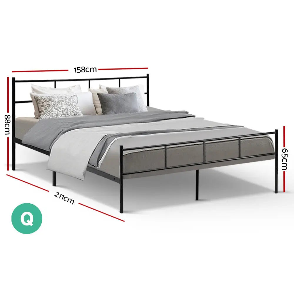 Artiss Bed Frame Queen Metal Bed Frames SOL - Furniture > Bedroom