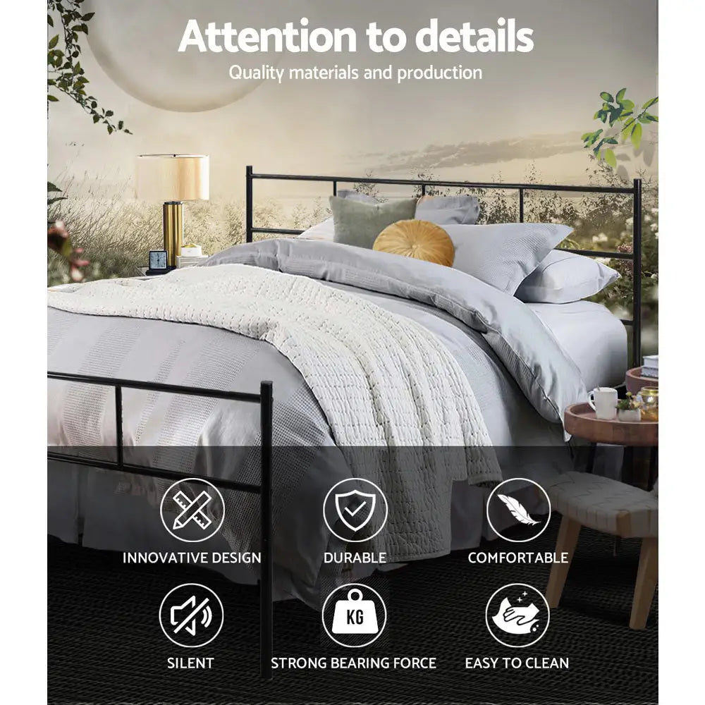 Artiss Bed Frame Queen Metal Bed Frames SOL - Furniture > Bedroom