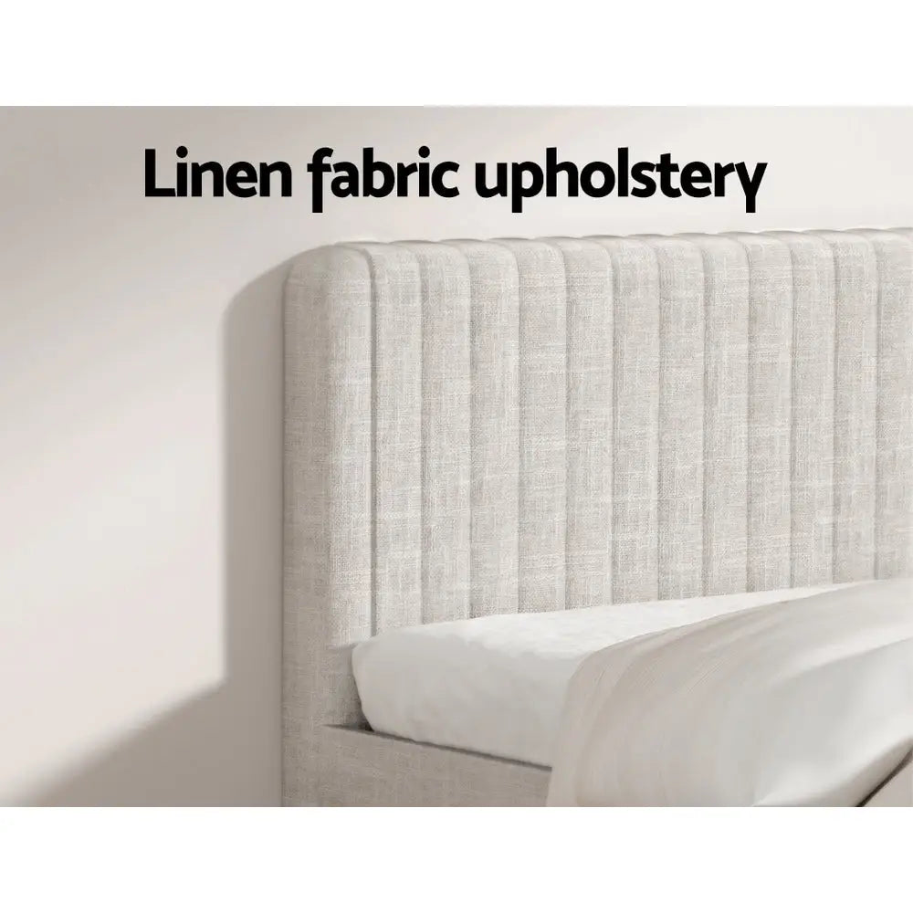 Artiss Bed Frame Queen Size Beige AMMY - Furniture > Bedroom